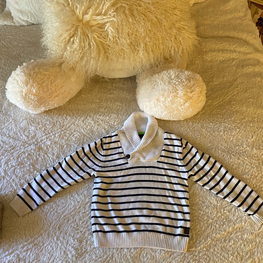Boys 3T Navy/White striped sweater